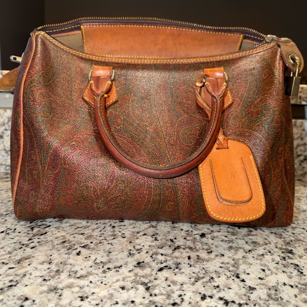 ❤️‍🔥Vintage Etro Milano Paisley Boston Bag - COMPLETE with Lock & Key!❤️‍🔥
